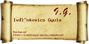 Ivánkovics Gyula névjegykártya